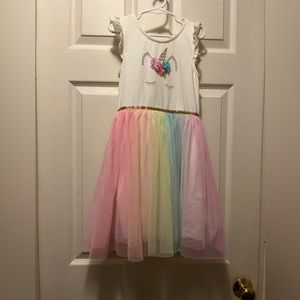 Girls 6x Unicorn Rainbow dress